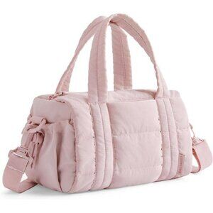 Mini quilted duffle bag for women small gym bag crossbody shoulder travel purse